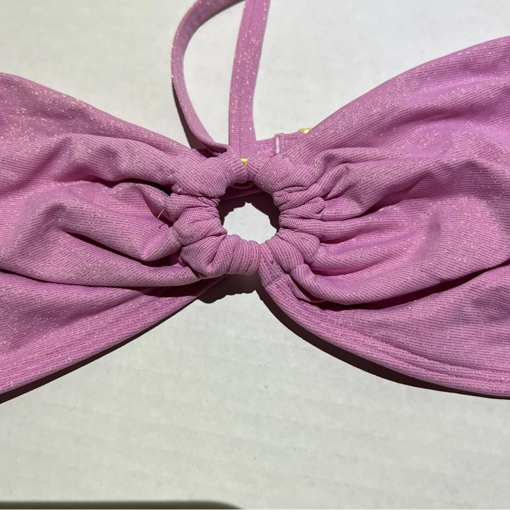 Abercrombie & Fitch Pink Shimmer Ring‎ Bandeau Bikini Top size XL